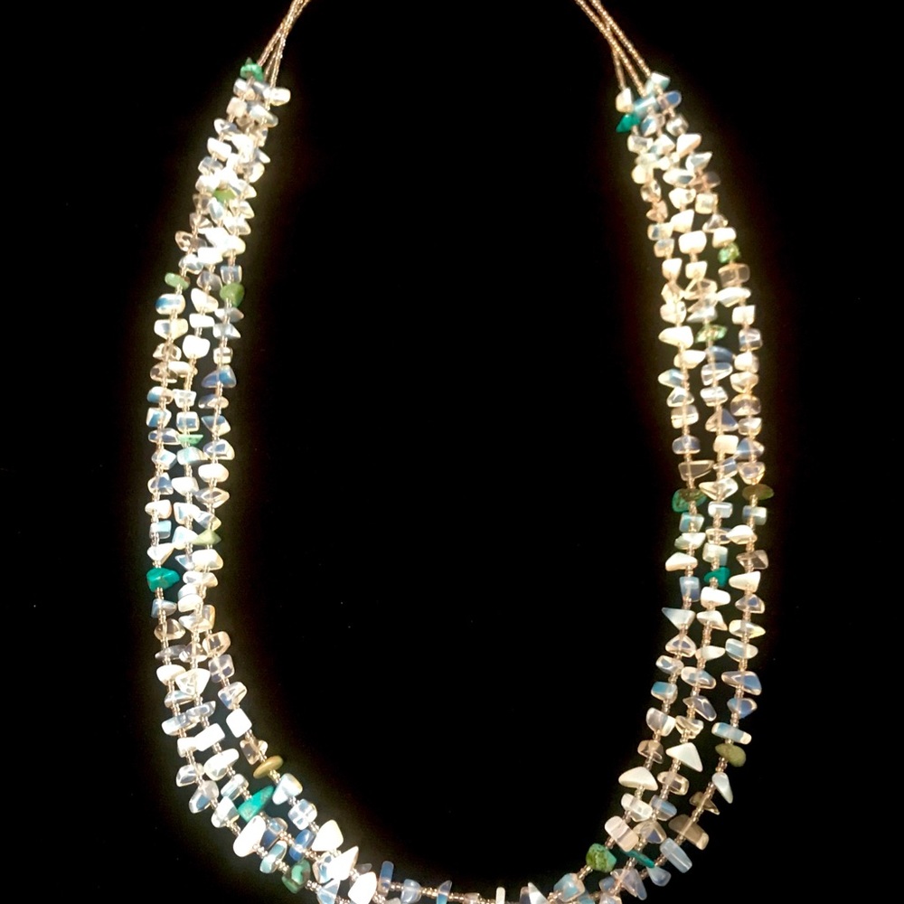 Genuine Moonstone and Turquoise Necklace